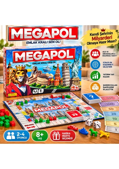 Megapol Emlak Ve Ticaret Kutu Oyunu Şehir Kurma, Gayrimenkul Yatırım Ve Strateji Oyunu