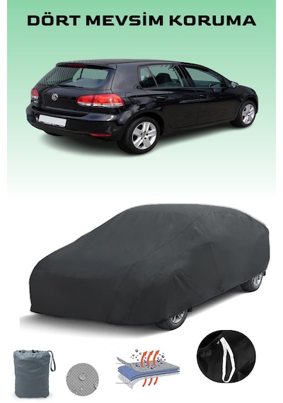 Siyah, Volkswagen Golf Vı 5 Kapılı 2008 - 2012, Araba Brandası, Oto Örtüsü, Araba Çadırı Siyah