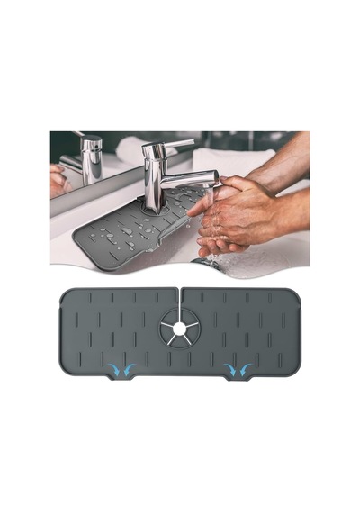 Su Engelleyici Mutfak Banyo Lavabo Musluk Kenarı Silikon Mat Sıçrama Engelleme Matı