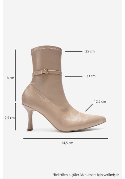 Luvi Shoes Andora Ten Kırışık Rugan Kadın Topuklu Bot Luvi Shoes Andora Ten Kırışık Rugan Kadın Topuklu Bot