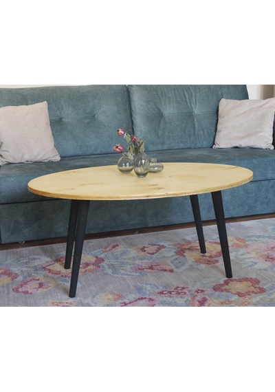 Ahşap Orta Sehpa - Oval - 60 X 97 X 45 Cm Ahşap Orta Sehpa - Oval - 60 X 97 X 45 Cm