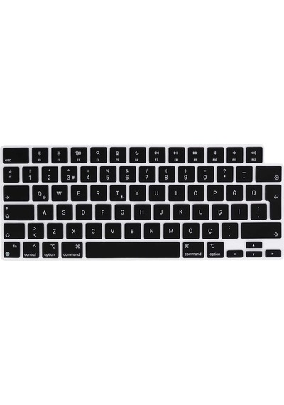 Apple Uyumlu MacBook Neo 13inç A18 Pro A3404 Q Klavye Koruyucu Silikon Ped Siyah