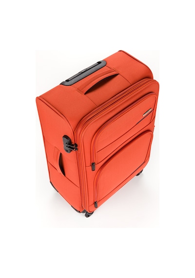 Fossil Unisex Kumaş Orta Boy Ultra Hafif Şifreli Körüklü Kendi Etrafında Dönebilen Valiz 013-02 Turuncu