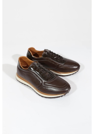 Dgn 800 Erkek Sneakers Ayakkabi Kahve Rugan
