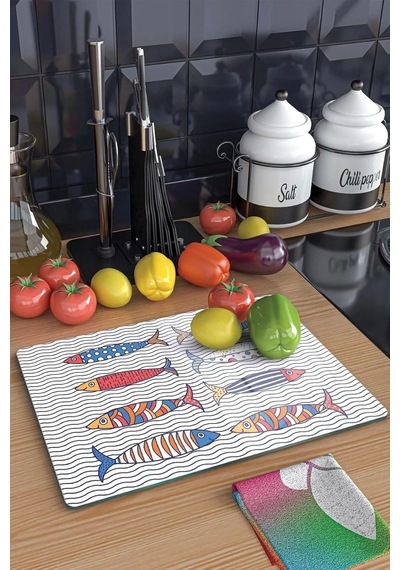 Decovetro Cam Kesme Tahtası Marine Sardini 30 X 40 Cm Diğer