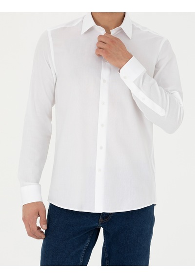 Pierre Cardin Erkek Beyaz Gömlek Basic 50277645-vr013 Beyaz
