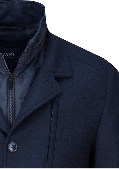 Hatemoğlu Lacivert Slim Fit Hakim Yaka Yünlü Kaşe Palto 2982370 Lacivert
