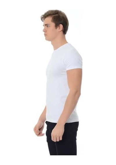 Mavi Stretch Tişört-beyaz Beyaz