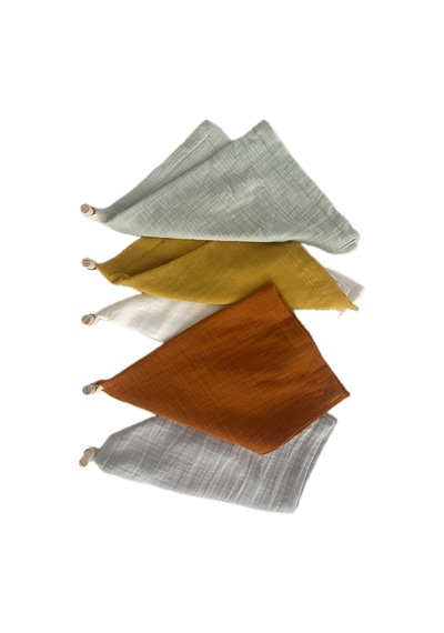 5'li Set Çift Kat Müslin Mutfak Kurulama Bezi - Sürdürülebilir, Emici, Renkli Bez Seti - 50x33 Cm Çok Renkli Çok Renkli