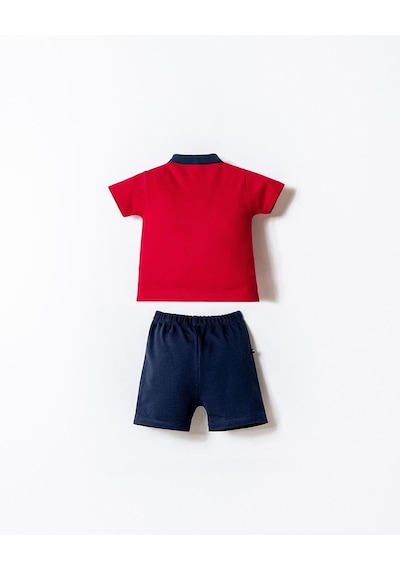 U.S. Polo Assn. U.s. Polo Assn Erkek Bebek 2 Li Şort T-şhirt Takım Kırmızı-2351 Kırmızı