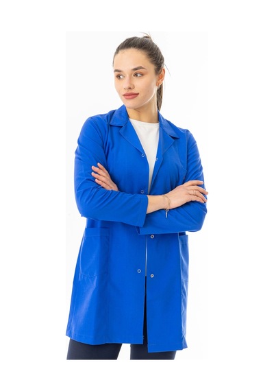 Spor Yaka Uzun Kol Personel Önlüğü Alpaka Kumaş Saks Mavisi Rnk108 Saks Mavisi