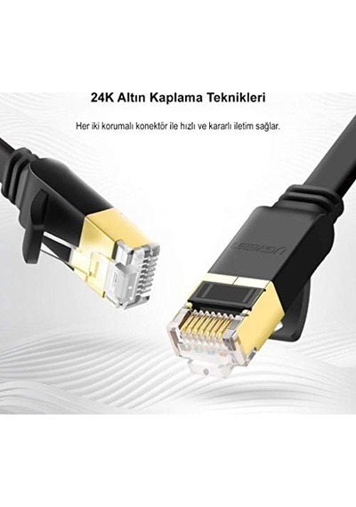 Cat7 U/ftp Flat Ethernet Kablosu 1.5 Metre