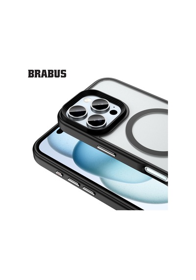İphone 16 Pro Max Uyumlu Anti-shock Magsafe Özellikli Kenarları Yumuşak Buzlu Mat Fall Silikon Kılıf Siyah
