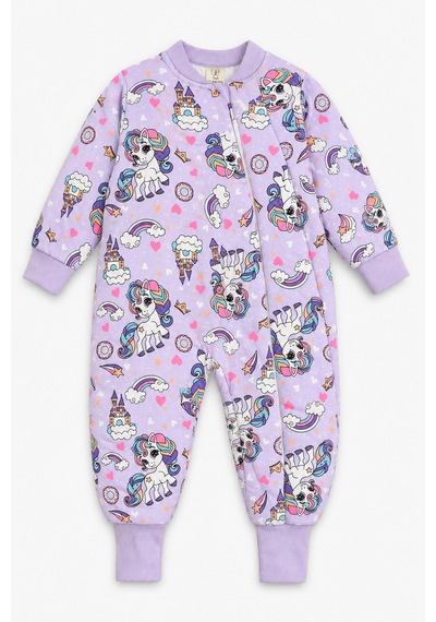 Babyhola 2.5 Tog Yorgan Gerektirmeyen Kalın Elyaf Dolgulu Çocuk Uyku Tulumu Pamuk Astarlı Unisex 6020 Açık Mor