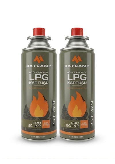 Baycamp 227gr 400 Ml Butan Propan Lpg Kartuş 2 Li Paket Çok Renkli