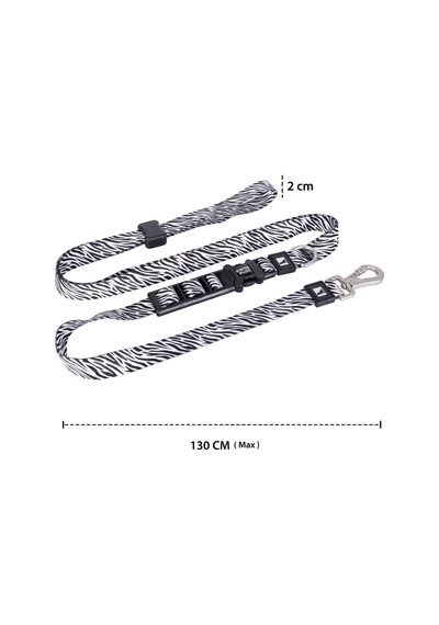 Patterned Recycled Hands Free Leash Pembe - Pudra
