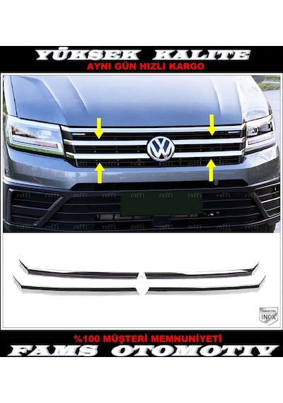 Vw Crafter Krom Ön Panjur 4 Prç. 2016 ve Üzeri P.Çelik
