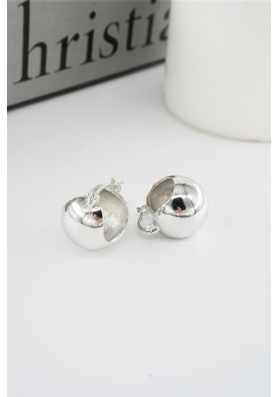 Kadın Vip Seri 1.8 Cm Oval Model Küpe - Gümüş