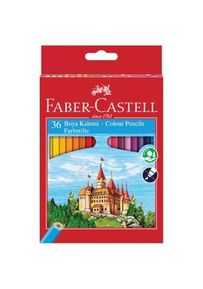 Faber-castell 36 Renk Boya Kalemi, Canlı Ve Parlak Renkler, Kırılmaya Dayanıklı Uçlar, Ergonomik Tasarım, Karton Kutu, Okul Ve Sanat İçin Uygun 124-Pembe