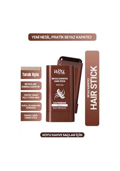 Wou Beyaz Kapatıcı Tarak Uçlu Hair Stick 15 Gr Kahverengi