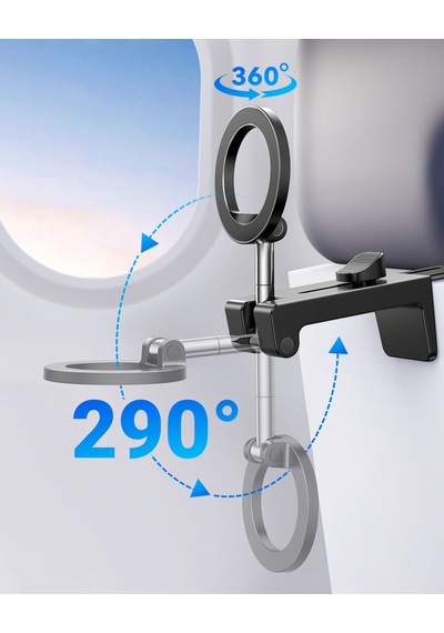 Ugreen Magsafe Uçak Telefon Tutucu, Magsafe Uyumlu, 360 Dönebilen, Eller Serbest Seyahat Telefon Standı, 45377 Siyah