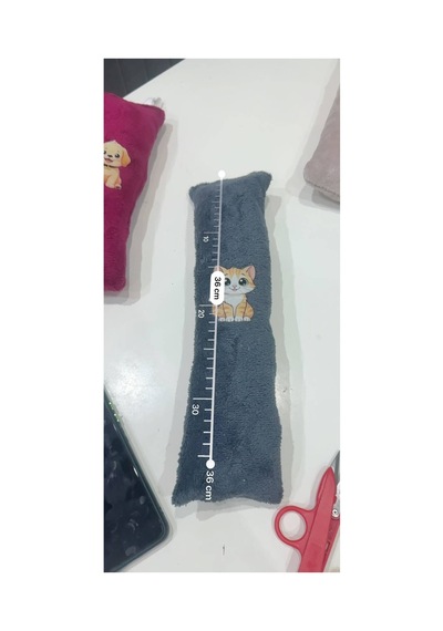 Kedi Köpek Oyuncağı Peluş Baskılı, Yumuşak Kumaşlı Hışırtılı Oyuncak Gri - 937493409
