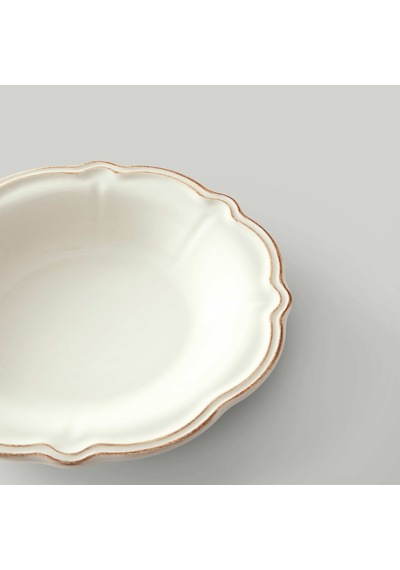 Linens Cinnamon Porselen 23 Cm Çukur Tabak Ekru-kahve Ekru