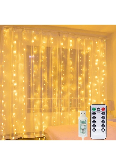 8 Modlu 3 Mt X 3 Mt Perde Led 10 Sarkıtlı Usb Li 3 Metre