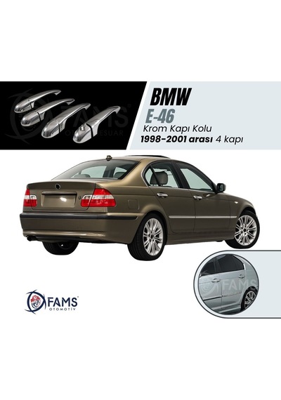 Bmw 3 Seri E46 Krom Kapı Kolu 4 Kapı 1998-2001 P. Çelik