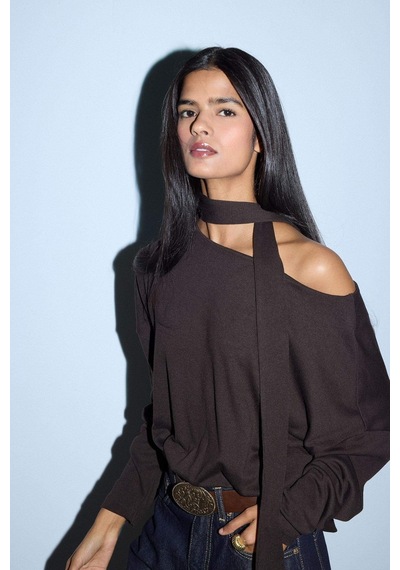 Defacto Loose Fit Kayık Yaka Tişört G7863ax26spbn130 Kahve-bn130