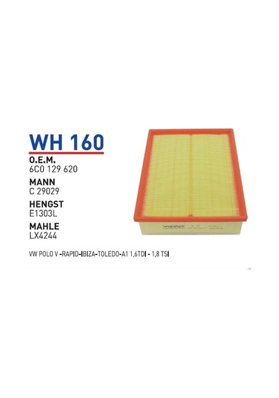 Wunder 6c0129620a Hava Filtresi - Vw Polo 6c / Seat Ibiza 1.0-1.2 Tsı