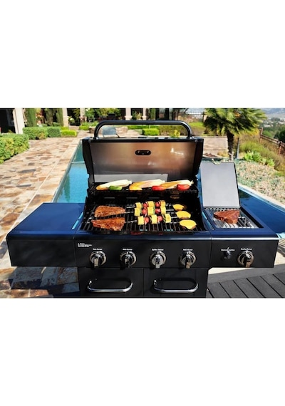 Kenmore Gazlı Barbekü 4 Ocaklı Siyah Siyah