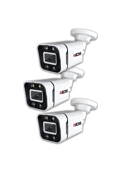 Ids Gece Renkli 5mp Sony Lens 1080P FHD Ahd Güvenlik Kamerası 4X Ultra Led Plastik Kasa 3 Adet