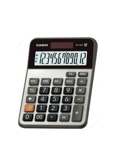 Casio Hesap Makinesi Masaüstü 12 Hane Mx-120b Gri