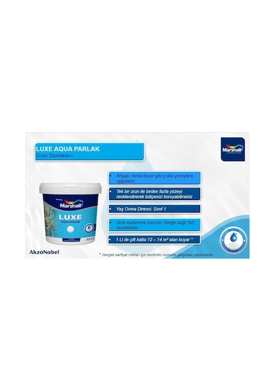 Aqua Luxe Su Bazlı Parlak Akrilik Esaslı Dekoratif Boya - Tütsü 1 Lt,tütsü