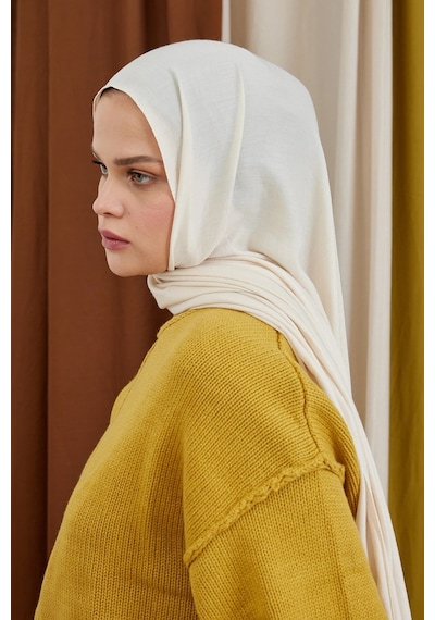 Deserto Fashion Modal Şal Düz Renk-3535 Ekru