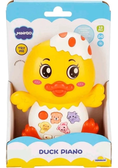 Minibo Işıklı Sesli Piyanolu Neşeli Ördek Eğitici Aktivite Oyuncağı