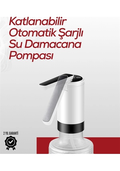 Hubrendy Tekno Uzun Şarj Süreli Su Pompası Tek Tuşla Başlat/durdur Cam Damacana Uyumlu Enerji 614502