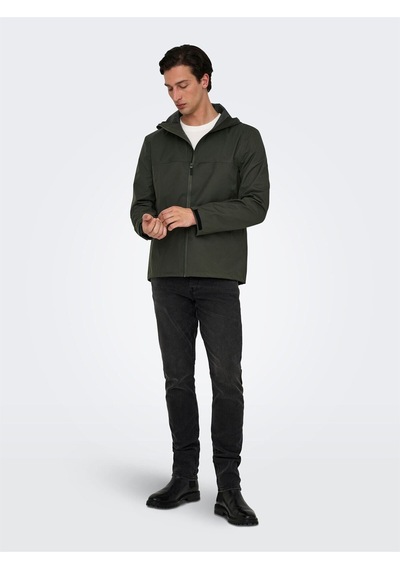 Only & Sons Onsluke Waterproof Jacket Otw Vd Erkek Gri Mont - 22031606 Siyah