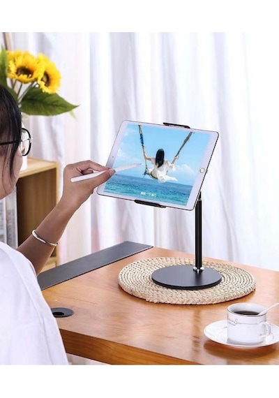360 Ayarlı Metal Standlı Masa Üstü Tablet Telefon Tutucu Telefon Tablet Standı