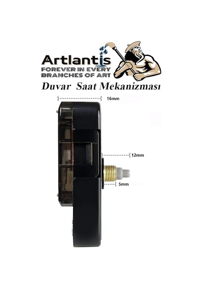 Duvar Saat Mekanizması 1 Adet 10 Mm Şaft Sessiz Saat Motoru Akrep Yelkovan Okul Deney Saat Yapım