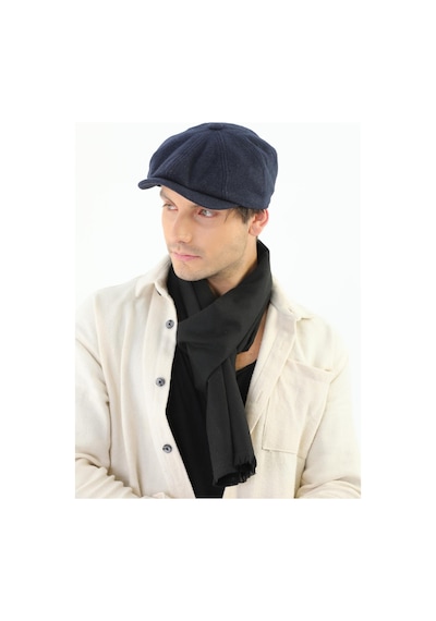 Elif İç Giyim Erkek Peaky Blinders Kaşe Kumaş Şapka Kasket Lacivert