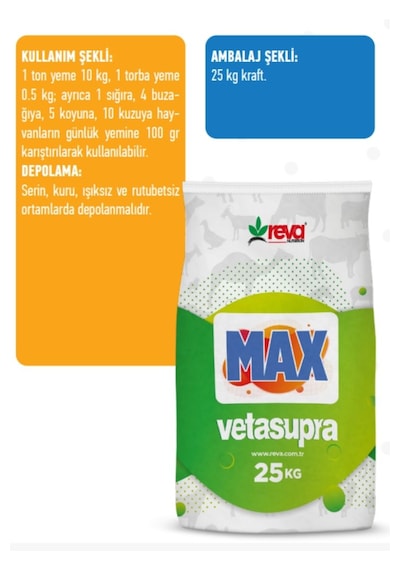 Vetasupra Max 25 Kg Kraft Süt Ve Besi Hayvanları Için Vitamin Ve Mineral Yem Katkı
