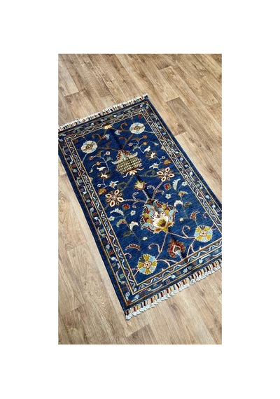 El Dokuma Afghan Halısı Lacivert
