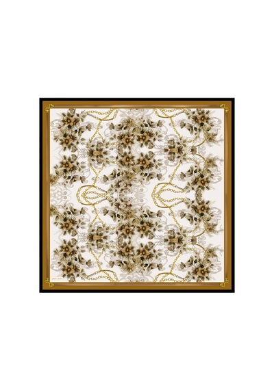 Pierre Cardin Kahve Melanj 90x90 İpek Twill Eşarp Kahve Melanj Kahve Melanj