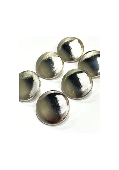 Trençkot Ceket Düğmesi Takımı/ Metalize Plastik / 6 Lı Set Gümüş /2,8 Cm