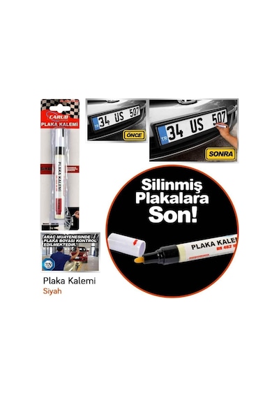 Şüscaroto Aksesuar Carub Siyah Plaka Yazma Kalemi Plaka Boya Kalemi,crb-065