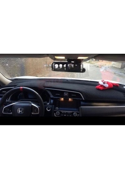 Honda Civic Fc5 Modellerine Uygun Torpido Koruma Halısı Siyah Kenar Renk Siyah