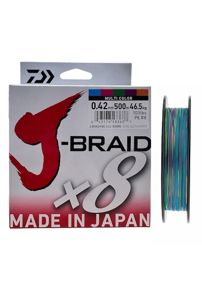 Daiwa J-braid 8x 500mt 0.42mm İp Misina Multi Color