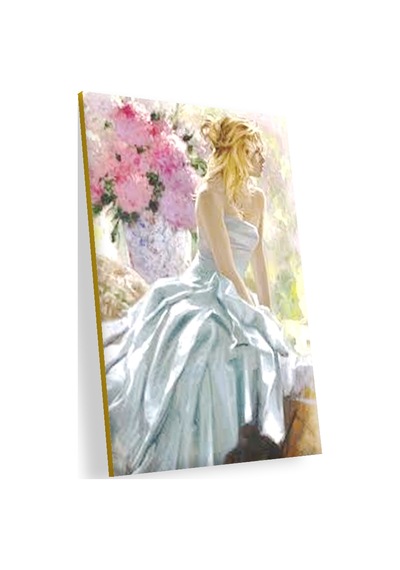 Cakasepetim Richard S Johnson Ressam Kadın Ve Vazoda Çiçekler Ahşap Mdf Tablo